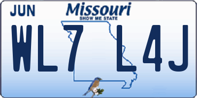 MO license plate WL7L4J