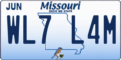 MO license plate WL7L4M