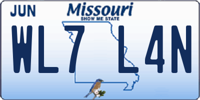 MO license plate WL7L4N