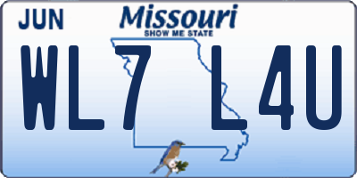 MO license plate WL7L4U