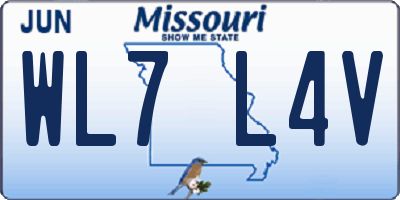 MO license plate WL7L4V