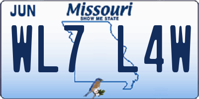 MO license plate WL7L4W
