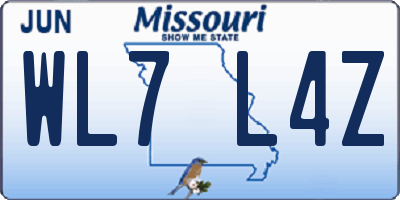 MO license plate WL7L4Z
