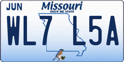 MO license plate WL7L5A