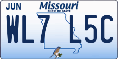 MO license plate WL7L5C