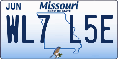 MO license plate WL7L5E