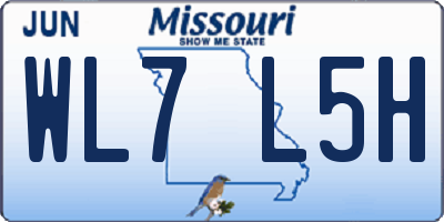 MO license plate WL7L5H