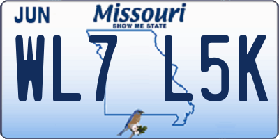 MO license plate WL7L5K