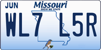 MO license plate WL7L5R