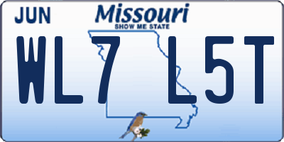 MO license plate WL7L5T