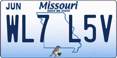 MO license plate WL7L5V