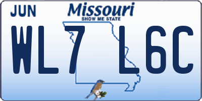 MO license plate WL7L6C