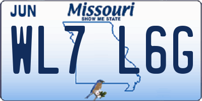 MO license plate WL7L6G