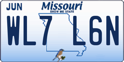 MO license plate WL7L6N