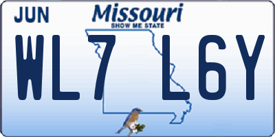 MO license plate WL7L6Y