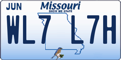 MO license plate WL7L7H