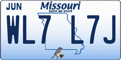 MO license plate WL7L7J