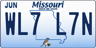 MO license plate WL7L7N
