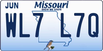 MO license plate WL7L7Q