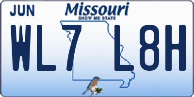 MO license plate WL7L8H