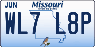 MO license plate WL7L8P