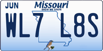 MO license plate WL7L8S