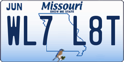 MO license plate WL7L8T