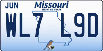 MO license plate WL7L9D