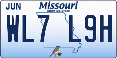 MO license plate WL7L9H