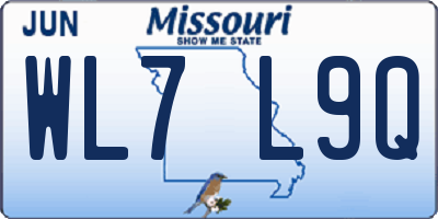 MO license plate WL7L9Q