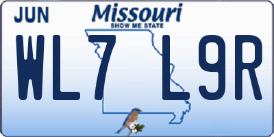 MO license plate WL7L9R