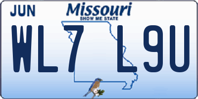 MO license plate WL7L9U