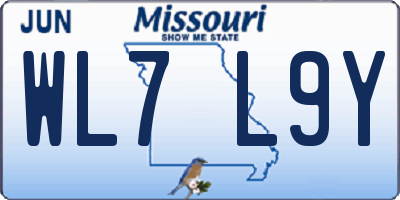 MO license plate WL7L9Y