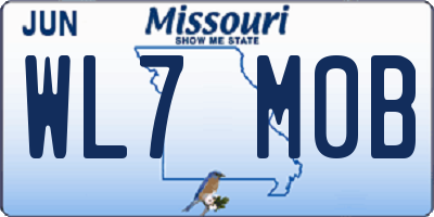 MO license plate WL7M0B