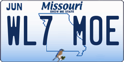 MO license plate WL7M0E
