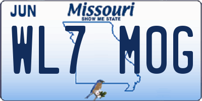 MO license plate WL7M0G