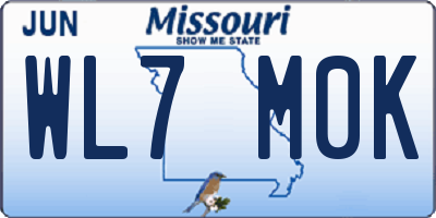 MO license plate WL7M0K