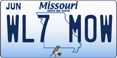 MO license plate WL7M0W