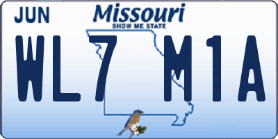 MO license plate WL7M1A