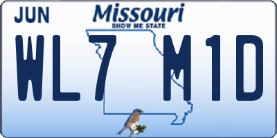 MO license plate WL7M1D