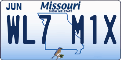 MO license plate WL7M1X