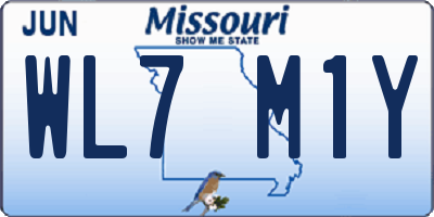 MO license plate WL7M1Y