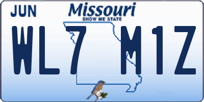 MO license plate WL7M1Z