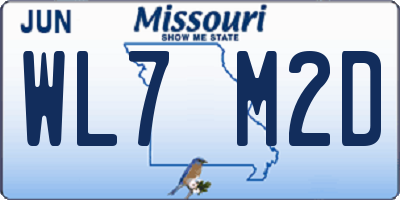 MO license plate WL7M2D