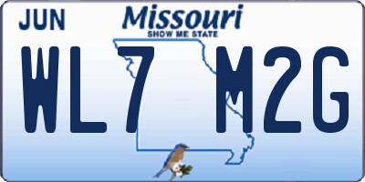 MO license plate WL7M2G
