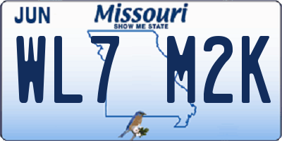 MO license plate WL7M2K