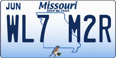 MO license plate WL7M2R