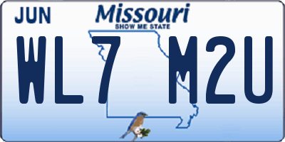 MO license plate WL7M2U