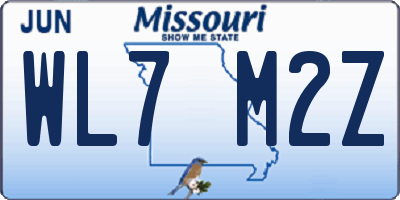 MO license plate WL7M2Z