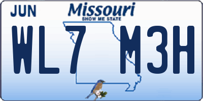 MO license plate WL7M3H